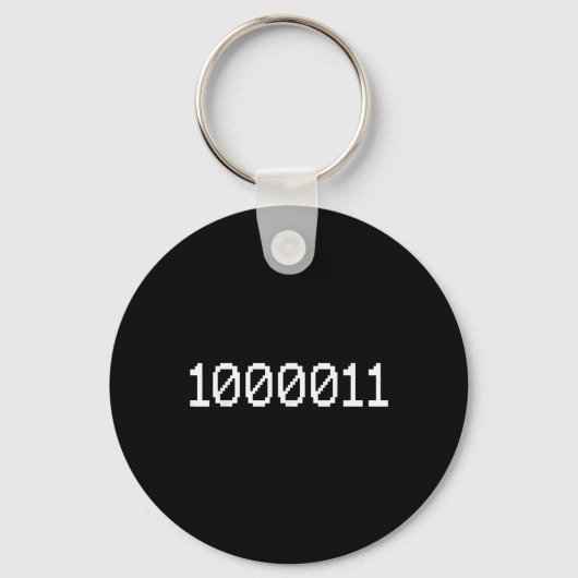 1000011 Binaire Code Voor 67 Grappige Tech Meme Co Sleutelhanger (Voorkant)