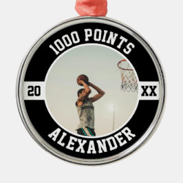 1000 Career Points Basketball Scorer Milestone Metalen Ornament