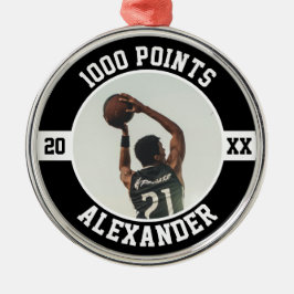 1000 Career Points Basketball Scorer Milestone Metalen Ornament