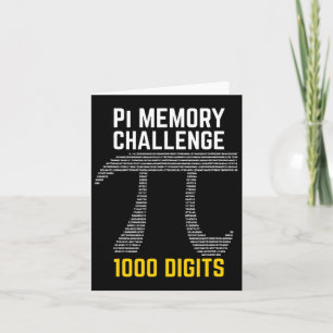1000 Cijfers Van Pi Geheugen Uitdaging - Pi Dag  Kaart