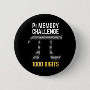 1000 cijfers van PI Memory Challenge - PI Day Ronde Button 5,7 Cm