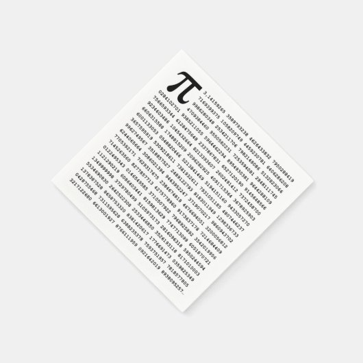 1000 Eerste cijfers Pi-nummer | Wiskundig symbool Servet (Hoek)