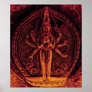 1000 gewapend Poster van Avalokiteshvara