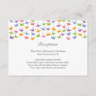 1000 Hangende Origami Papier Kranen Bruiloft Informatiekaartje