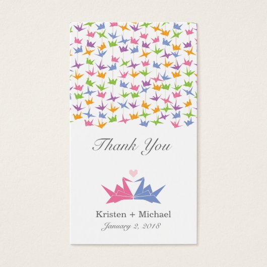 1000 Hanging Origami Mariage de grues en papier (Devant)