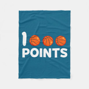 1000 Ints Basketbal Scorer Hoge School Basketba _ Fleece Deken