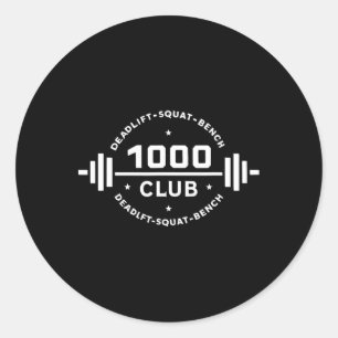 1000 Lb Club Lichaam Bouwen Workout Gym Gewichthef Ronde Sticker