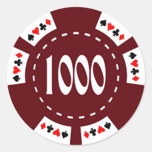 $1000. Poker Chip Ronde Sticker