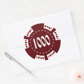 $1000. Poker Chip Ronde Sticker (Envelop)