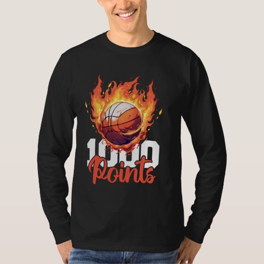 1000 punten Basketball Scorer High School Basketba T-shirt (Voorkant)