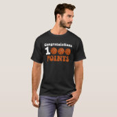 1000 punten Basketball Scorer High School Basketba T-shirt (Voorkant volledig)