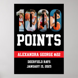 1000 Punten Basketballen Poster