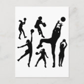 10097-netball-silhouet-vector NETTOBALPE VAN DE BA Briefkaart (Voorkant)