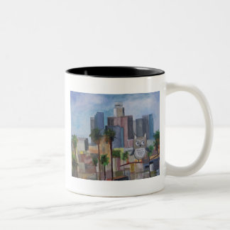 100_4966-1 Owl in LA Tweekleurige Koffiemok