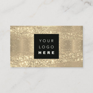 100 Aangepaste Logo QRCODE Gold Glitter Strokes Visitekaartje