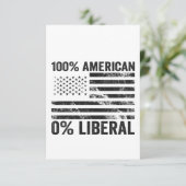 100% Amerikaanse 0% Liberale Republikeinse Amerika Bedankkaart (Staand voorkant)