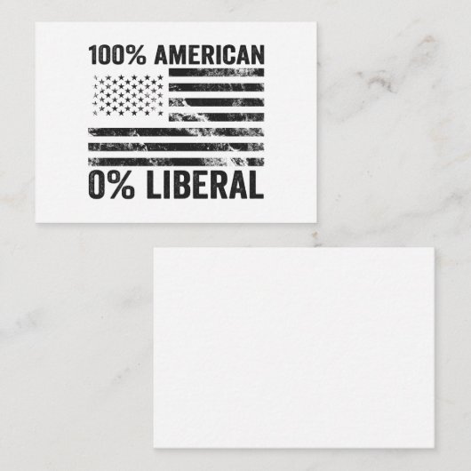 100% Amerikaanse 0% Liberale Republikeinse Amerika Notitiekaartje (Voorkant / Achterkant)