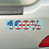 100% Amerikaanse Bumpersticker (Op auto)