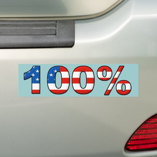 100% Amerikaanse Bumpersticker (Op auto)