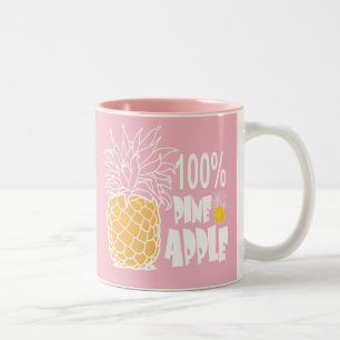 100% ananas tweekleurige koffiemok