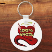100% Angel Devil Heart Sleutelhanger (Voorkant)
