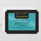 100 ANS ANNIVERSAIRE FÊTE INVITATION AQUA/NOIR (Dos)