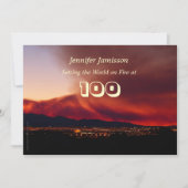 100 ans Anniversaire Invitations Monde en feu (Devant)
