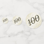 100 ans Centenaire Anniversaire Noir/Or Confetti (Devant)