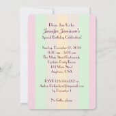 100 ans Pastel Stripe Party Invitation Invitation (Dos)