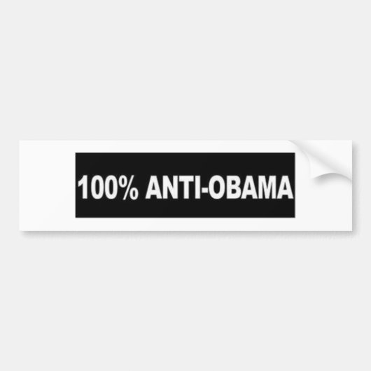 100% anti-Obama Bumpersticker (Voorkant)