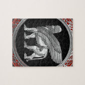 [100] Assyrische scharnieren - Silver Lamassu Legpuzzel (Horizontaal)
