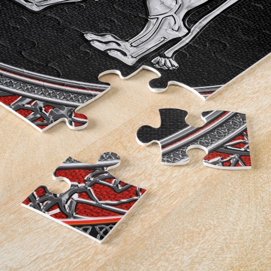 [100] Assyrische scharnieren - Silver Lamassu Legpuzzel (Zijkant)