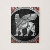 [100] Assyrische scharnieren - Silver Lamassu Legpuzzel (Verticaal)