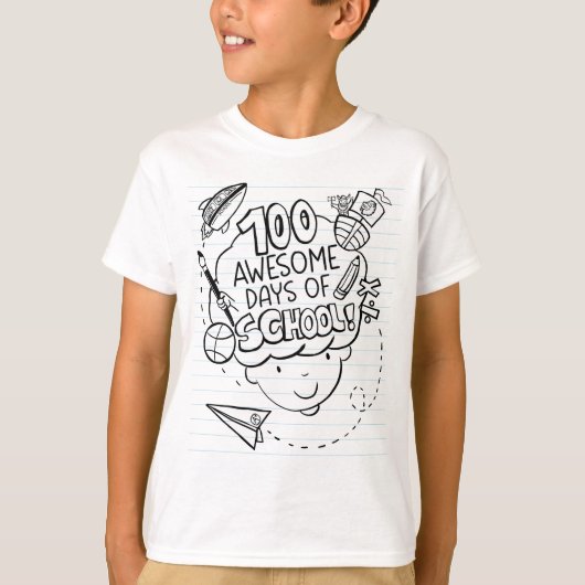 100 Awesome Days Of School T-shirt (Voorkant)