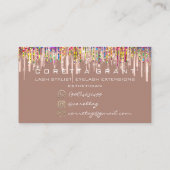 100 Benoemingsherinnering Holograaf Glitter Blush Visitekaartje (Achterkant)