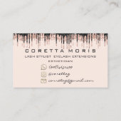 100 Benoemingsherinnering Roos Blush Glitter Drips Visitekaartje (Achterkant)