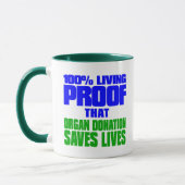 100% bewijs dat orgaandonatie levens redt mok (Links)