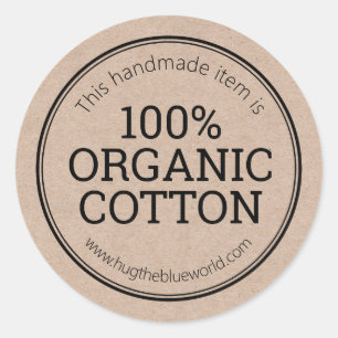 100% Biologisch Katoen Milieuvriendelijk Ronde Sticker