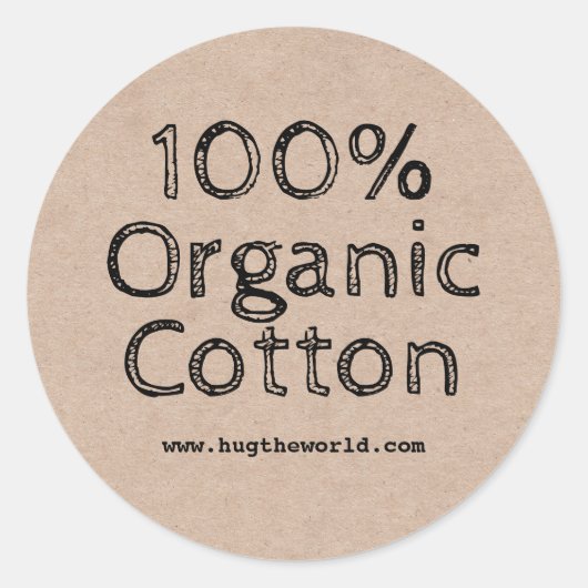 100% biologisch katoen ronde sticker (Voorkant)