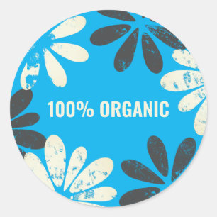 100% biologisch ronde sticker