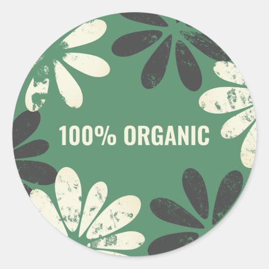100% biologisch ronde sticker (Voorkant)