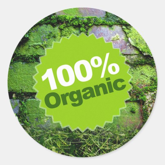 100% biologisch ronde sticker (Voorkant)