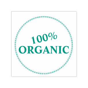100% biologische ingelijste cirkel rond   UW LOGO  Zelfinktende Stempel