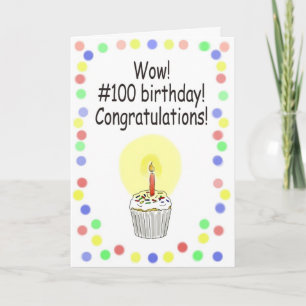 100 Birthday Paper Greeting Card Unique Kaart