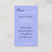 100 Blue Damask Spa Therapy Massage Visitekaartje (Achterkant)