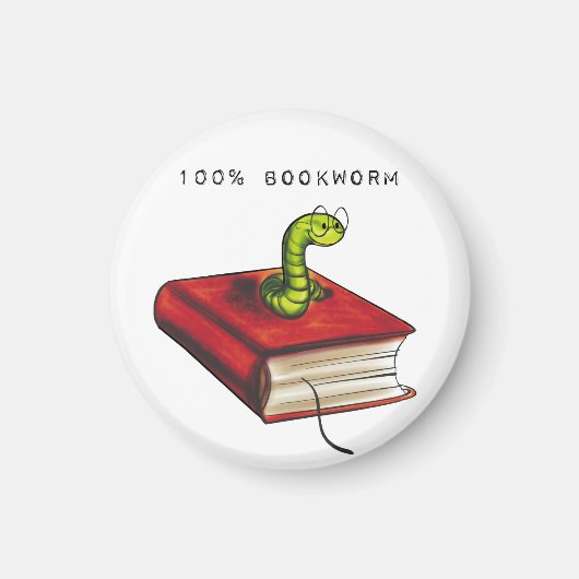 100% boekworm magneet (Voorkant)