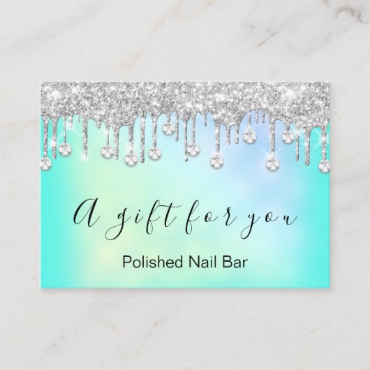 100 Cadeaubon Nais Holografen Silver Drips Visitekaartje (Voorkant)