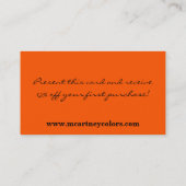 100 Carte de visite d'impression Orange Cheetah (Dos)