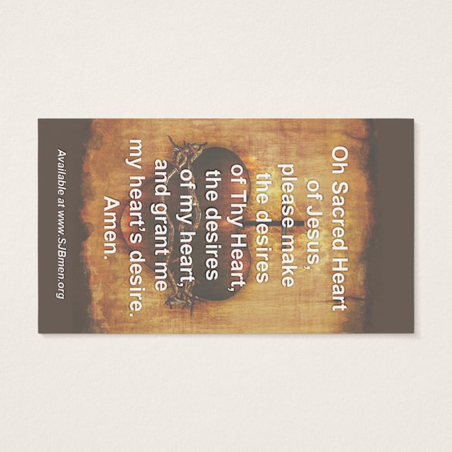 100 Cartes de prière du Sacré-Coeur (Dos)