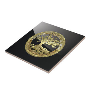 [100] Celtische boom of Life [Gold] Tegeltje